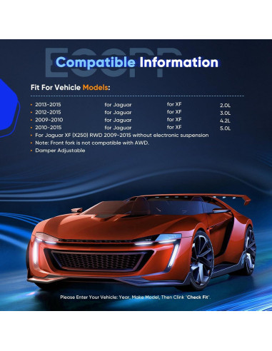 Amortiguadores Coilover Ajustables ECCPP para Jaguar XF 2009-2015
