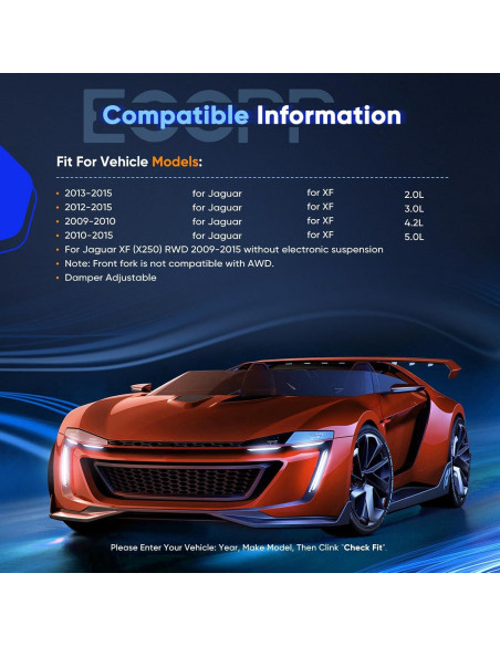 Amortiguadores Coilover Ajustables ECCPP para Jaguar XF 2009-2015