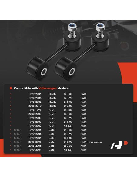 Enlaces de Barra Estabilizadora Delantera A-Premium para VW