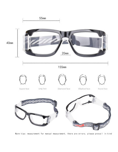 Gafas Deportivas Antivaho para Baloncesto y Fútbol - Negro