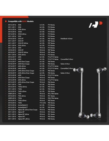 A-Premium Enlaces de Barra Estabilizadora Delantera BMW
