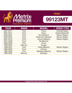 Kit de Enlace de Barra Estabilizadora Metrix para Ford y Mercury 2