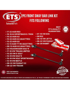 Kit de Enlace de Barra Estabilizadora ETS Frontal 2Pcs Compatible Audi/VW 2