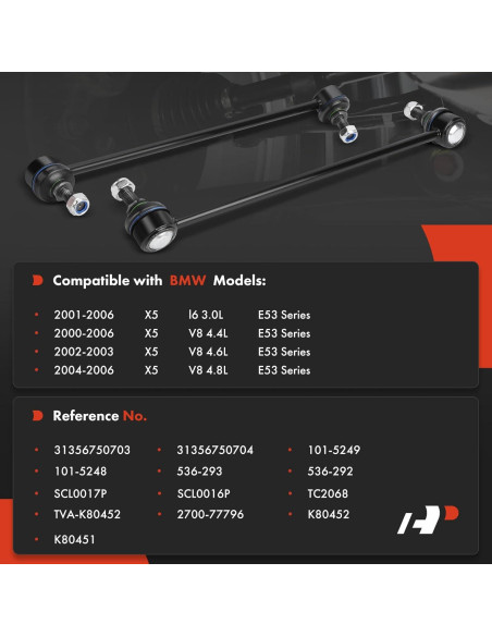 Enlaces de Barra Estabilizadora Delantera A-Premium BMW X5 2000-2006