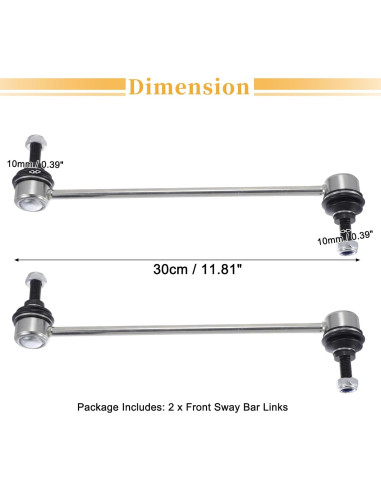 Enlaces de Barra Estabilizadora Delantera X AUTOHAUX para Mitsubishi