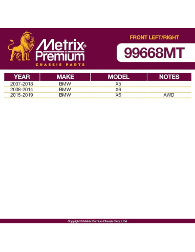 Kit de Enlace Estabilizador Metrix para BMW X5/X6 2007-2019