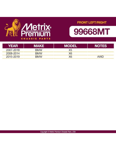 Kit de Enlace Estabilizador Metrix para BMW X5/X6 2007-2019