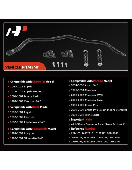 Kit Enlace Barra Estabilizadora Delantera A-Premium 33mm