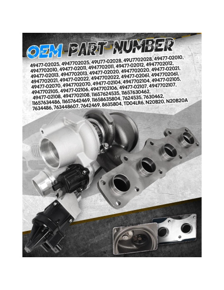 Turboalimentador DOFOCH 49477-02011 para BMW 2.0L N20