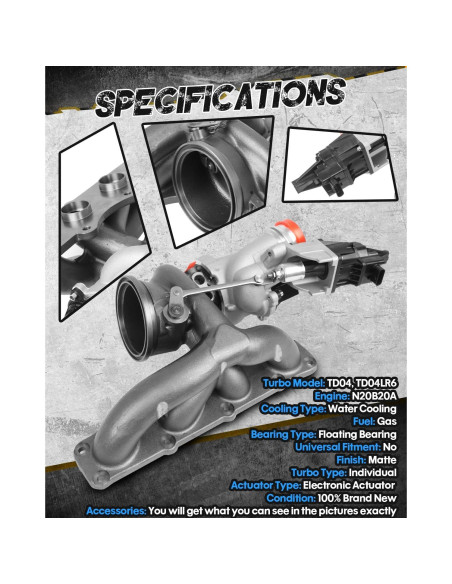 Turboalimentador DOFOCH 49477-02011 para BMW 2.0L N20