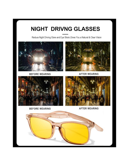 Gafas de Visión Nocturna TJUTR Amarillas Polarizadas