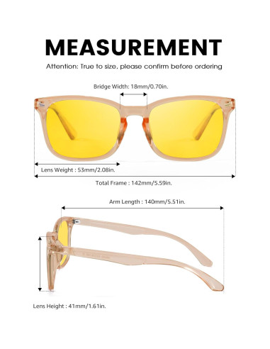 Gafas de Visión Nocturna TJUTR Amarillas Polarizadas