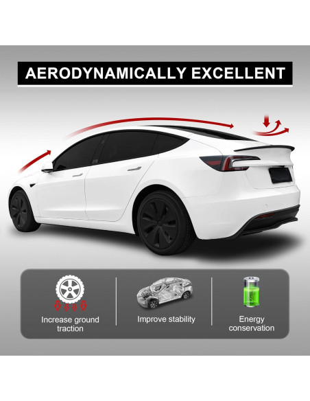 Spoiler trasero Tesla Model 3 2017-2023 ABS Negro Mate