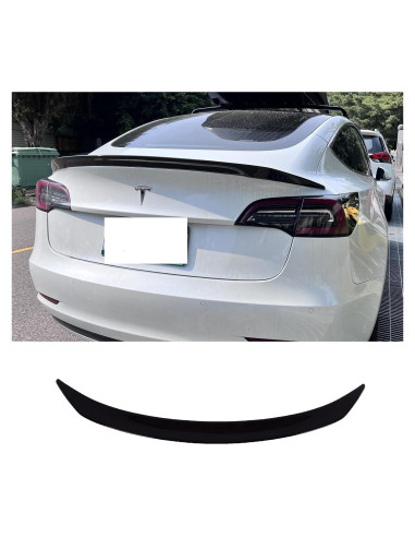 Alerón Trasero Tipo V Negro Brillante Optimal para Tesla Model 3 2017-2023