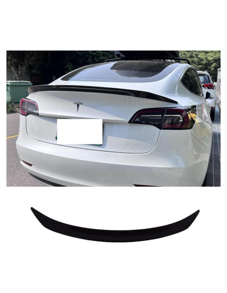 Alerón Trasero Tipo V Negro Brillante Optimal para Tesla Model 3 2017-2023