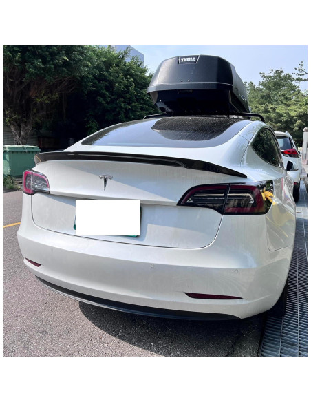 Alerón Trasero Tipo V Negro Brillante Optimal para Tesla Model 3 2017-2023