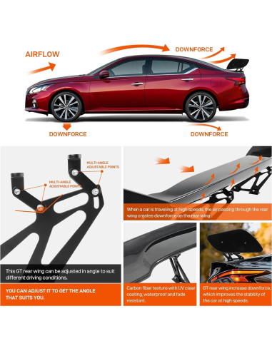 Alerón trasero universal DREAMOTOR 119 cm estilo GT