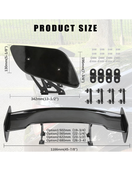 Alerón trasero universal DREAMOTOR 119 cm estilo GT