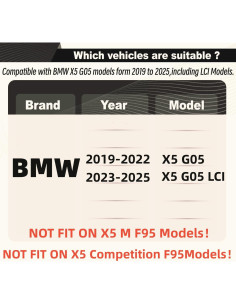 Alerón trasero STSEV01 para BMW X5 G05 2019-2025 negro brillante 2