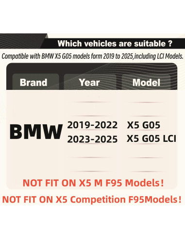 Alerón trasero STSEV01 para BMW X5 G05 2019-2025 negro brillante