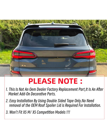 Alerón trasero STSEV01 para BMW X5 G05 2019-2025 negro brillante