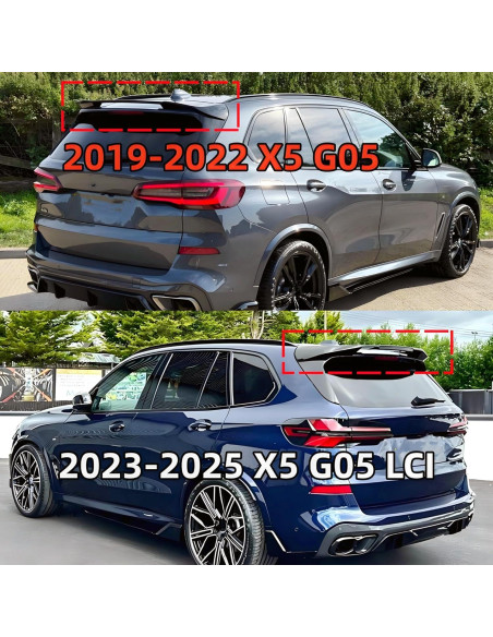Alerón trasero STSEV01 para BMW X5 G05 2019-2025 negro brillante