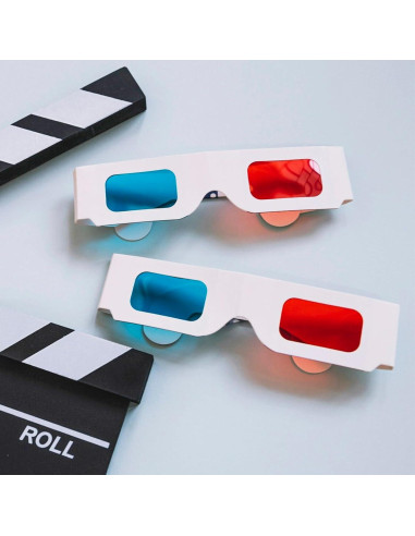 Gafas 3D JIYIN 10 Pcs Anaglifo Rojo y Cian