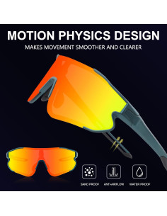 Gafas de sol deportivas OULAIQI 548 con 3 lentes UV400 2