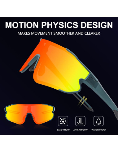 Gafas de sol deportivas OULAIQI 548 con 3 lentes UV400