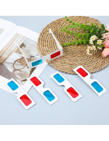 Gafas 3D JIYIN 10 Pcs Anaglifo Rojo y Cian