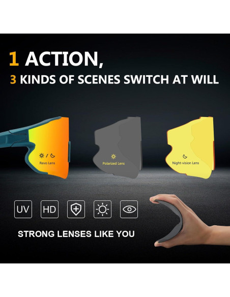 Gafas de sol deportivas OULAIQI 548 con 3 lentes UV400