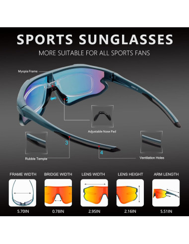 Gafas de sol deportivas OULAIQI 548 con 3 lentes UV400