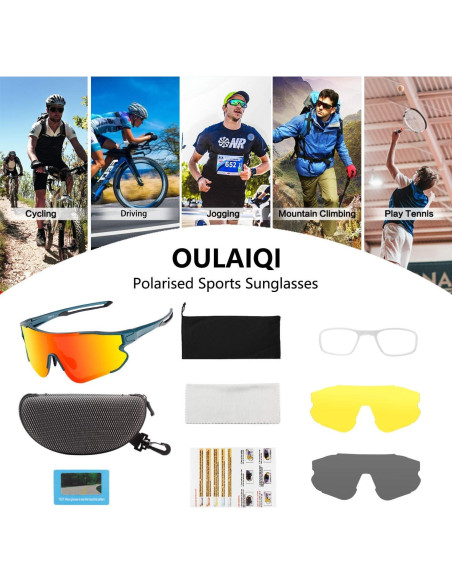Gafas de sol deportivas OULAIQI 548 con 3 lentes UV400