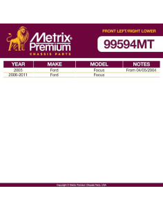 Brazo de Control Inferior Metrix para Ford Focus 2005-2011 2