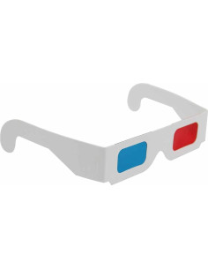 50 Pares Gafas 3D Rojas y Cian Cartón Marco Blanco 2