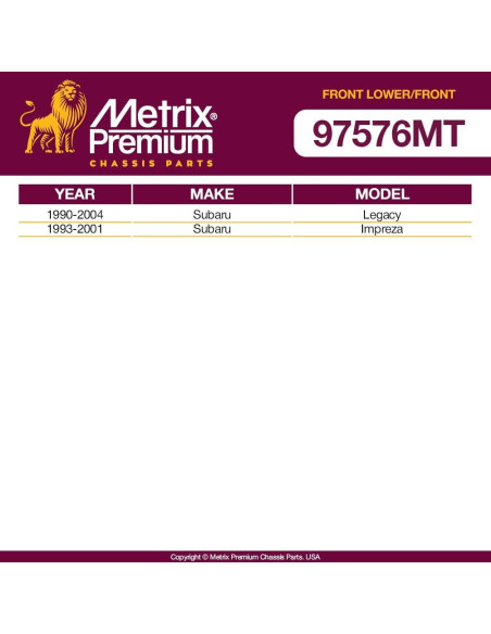 Kit de Suspensión Metrix para Subaru Legacy e Impreza