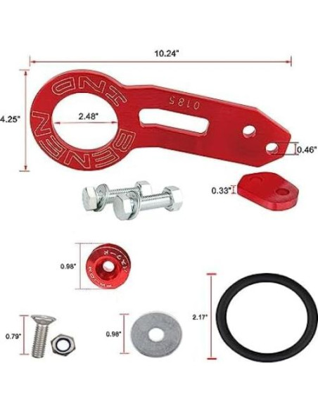 Gancho de Remolque Trasero AULESSE Rojo 0.80 kg Universal