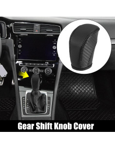 Cubierta de Palanca de Cambios Cuero Sintético X AUTOHAUX Negro para Volkswagen 2