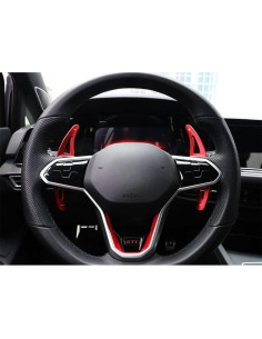 Extensiones de Palanca de Cambio iJDMTOY Rojo Aluminio para VW MK8 2