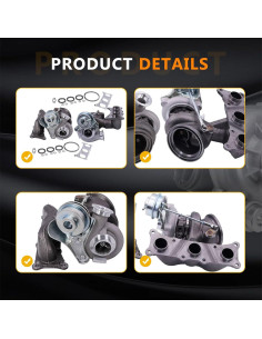 Turbocompresor Doble Topaz N54 TD03 para BMW 335i 2006-2010 2
