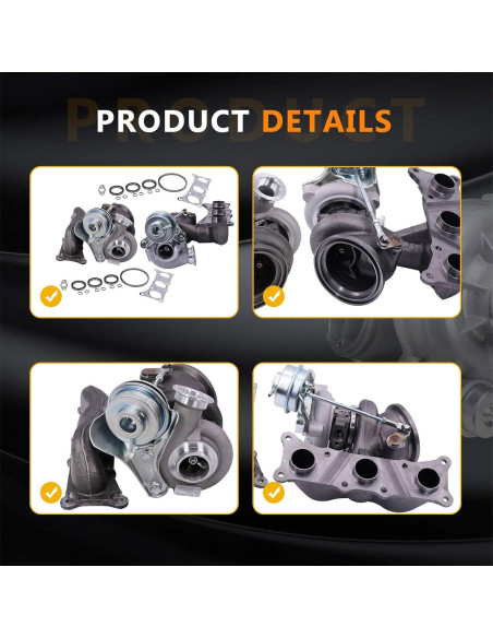 Turbocompresor Doble Topaz N54 TD03 para BMW 335i 2006-2010
