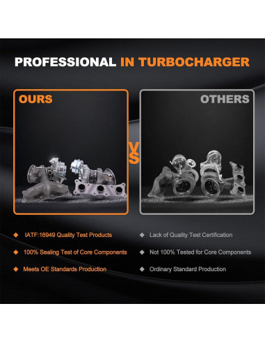 Turbocompresor Doble Topaz N54 TD03 para BMW 335i 2006-2010