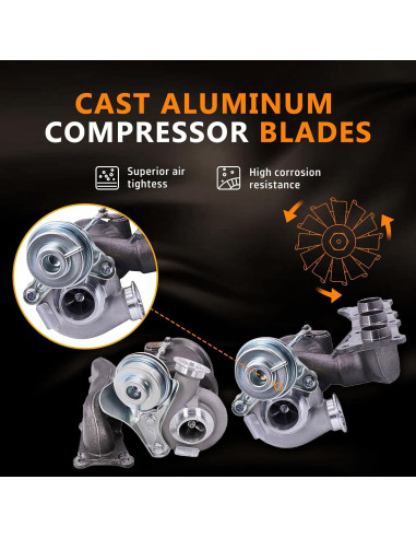 Turbocompresor Doble Topaz N54 TD03 para BMW 335i 2006-2010