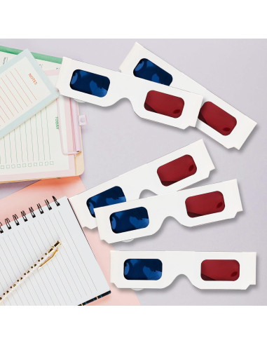 5 Pares de Gafas 3D YUEBOSUL Rojo Azul Plegables