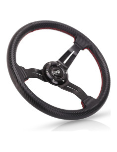 Volante de Carrito de Golf 10L0L Universal 35.56cm Negro Carbón