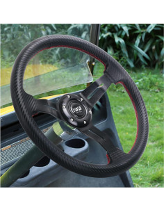 Volante de Carrito de Golf 10L0L Universal 35.56cm Negro Carbón 2