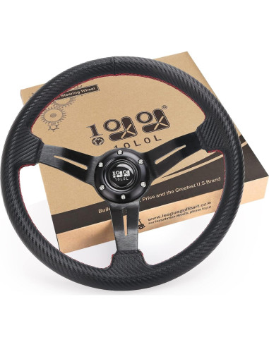 Volante de Carrito de Golf 10L0L Universal 35.56cm Negro Carbón