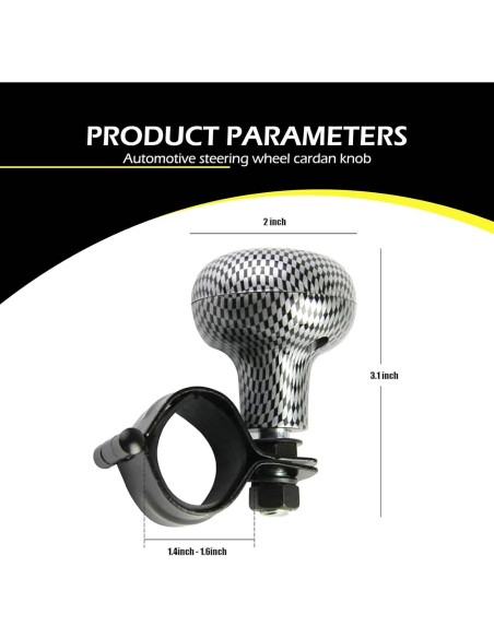 Bola de refuerzo para volante Zeathery fibra de carbono 5.08 cm