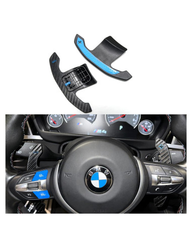 Palancas de Cambio de Volante BMW Jesusii Azul Fibra Carbono