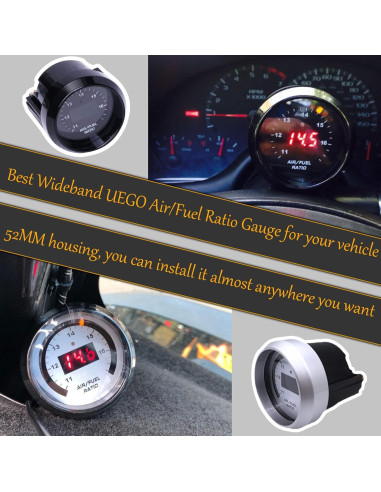 Medidor de Relación Aire/Combustible UEGO FHRHRY 52mm Digital
